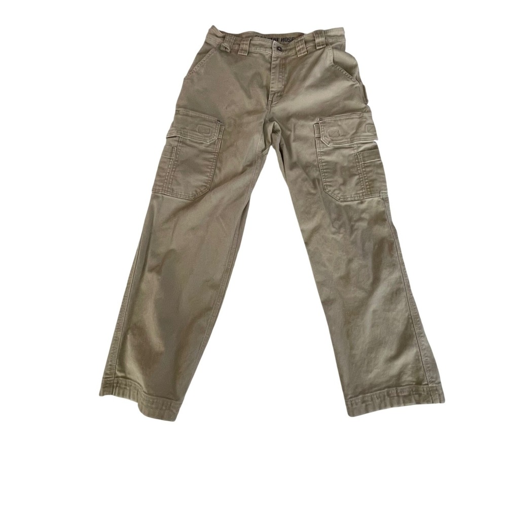 Duluth Trading Co Mens Flex Fire Hose Cargo Work Pants Khaki Brown 32x28